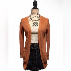 Peachy/Pink Cardigan Sweater